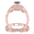 thumbnail image 3 of 1.25 Carat Morganite & Diamond Vintage floral Bridal Set Engagement Ring on 10k Rose Gold, 3 of 3