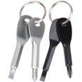 thumbnail image 1 of 2 Pieces Pocket Screwdriver Keychain Portable Outdoor Screwdriver Tool Stainless Screwdriver Keychain Mini Survival Tool Key Ring Tool, Phillips and Flat, Black and Silver，JUN, 1 of 5