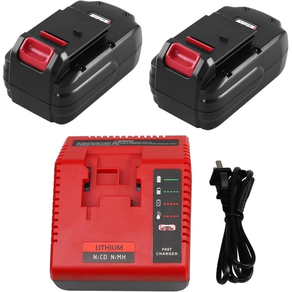2Pack 4.5Ah Ni-Mh 18 Volt PC18B Battery and PCXMVC PCMVC Charger Compatible with Porter Cable 18V Battery PC18B PCC489N PC18BLEX