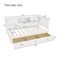 thumbnail image 2 of Harper & Bright Designs Twin L-Shaped Daybed with Drawer and and Bookcase, Twin Size Corner Bed Wooden Captain Bed with Led Downlight and USB Port for Small Room Bedroom Guest Room, White, 2 of 13