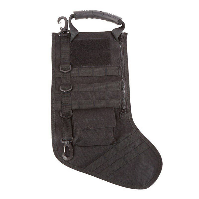 Black Tactical Military Molle Christmas Stocking Sock Hanging Storage Bag Pouch