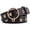 Black, variant on Womens Leather Belt for Jeans Dress Pants Studded Grommet with Circle Metal Buckle Up to 35 inches White