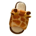 thumbnail image 2 of WOYY Giraffe Slippers For Women Winter Warm House Slippers Soft Non Slip Fleece Home Shoes, 2 of 5