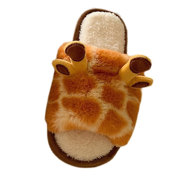 Kcodviy Giraffe Slippers for Women Fuzzy Slippers for Women Winter Warm House Slippers Mukluks Slippers for Women Boot Slippers Hard Soled Slippers for Women Cute Slippers for Women Fuzzy Animals