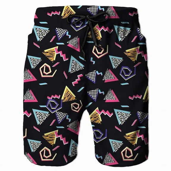 Vintage 80s 90s Memphis Swim Trunks Men Summer Surf Board Shorts Swimsuit homme 2023 New 3D Printed ropa hombre Cool Short Pants