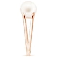 thumbnail image 3 of ANGARA Solitaire Freshwater Cultured Pearl Split Shank Ring in 14K Rose Gold for Women | June Birthstone, Birthday, Anniversary, Jewelry Gift for Women | Pearl Ring, 3 of 9