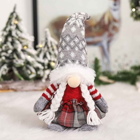 ddioayh Knitted Couple Faceless Gnome Doll Ornament for Christmas Home Decor, Farmhouse Rustic Holiday Gift with Weighted Bottom, Wedding Party Office Decoration