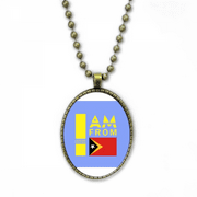 I Am From East Timor Art Deco Fashion Necklace Vintage Chain Bead Pendant Jewelry Collection