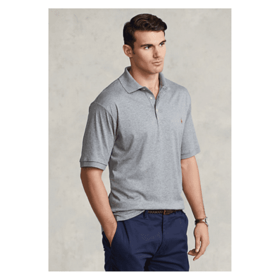 Polo Ralph Lauren Big and Tall Soft Cotton Polo Shirt,Steel Heather, 4LT