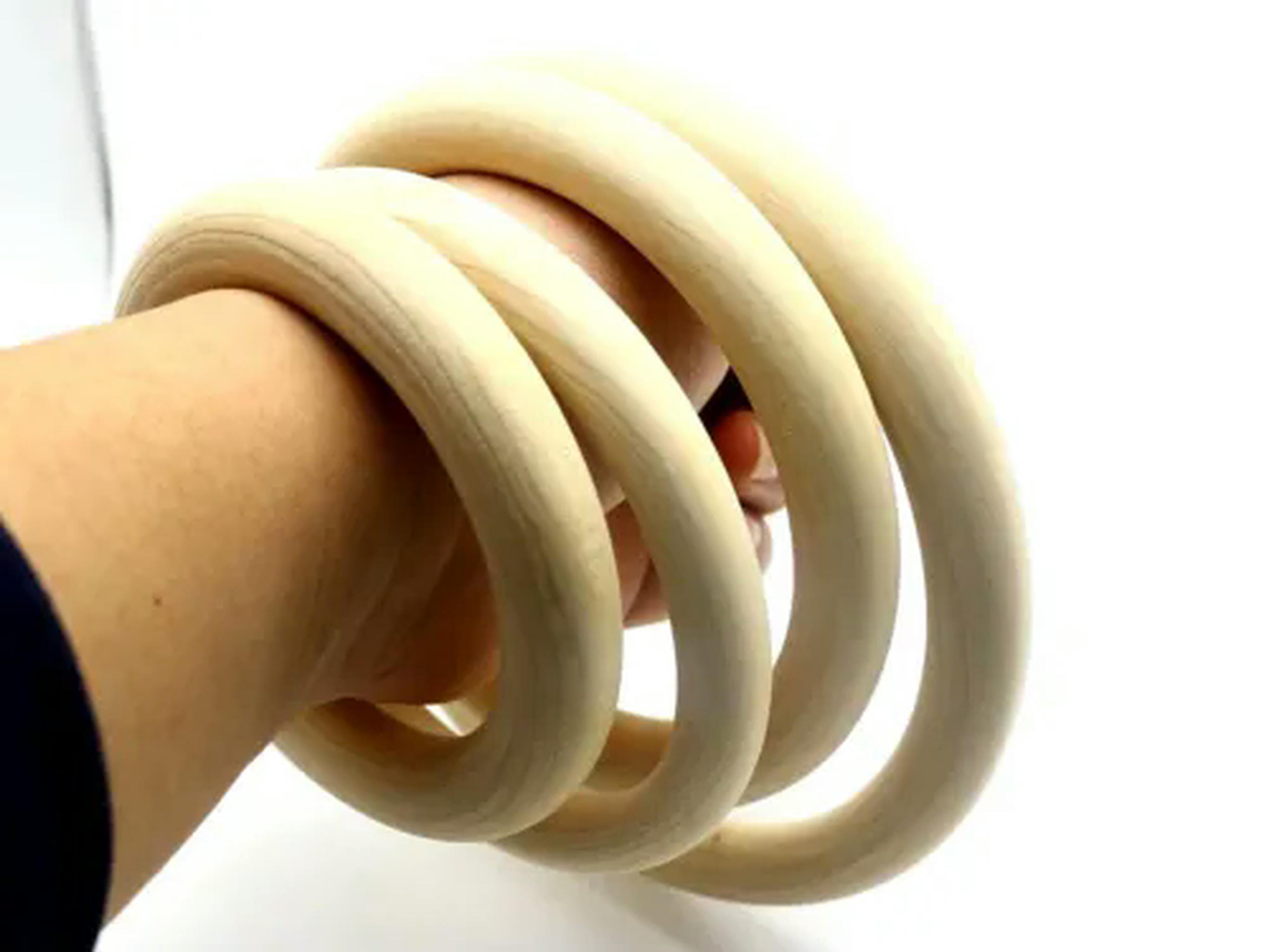 U8MO 5pcs Large Unfinished Natural Untreated Plain Wooden 100mm-150mm Wood Round Ring-125mm(4.9")
