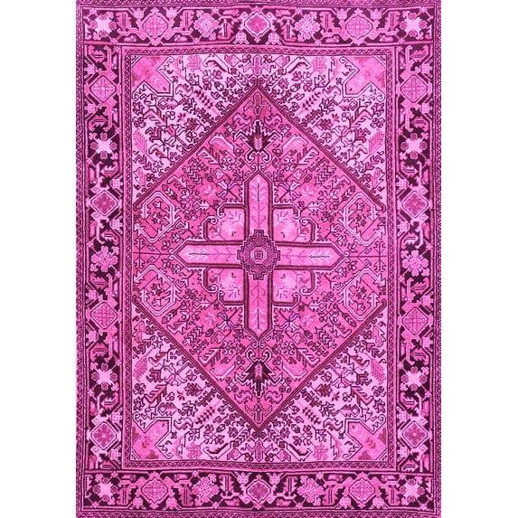 Ahgly Company Indoor Rectangle Persian Pink Traditional Area Rugs, 3' x 5'