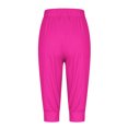 thumbnail image 7 of Diufon 2pc Womens Capris Pants Summer Solid Color Pants Elastic Waist Drawstring Pants with Pockets, 7 of 7