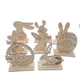 thumbnail image 6 of 10pcs Natural Wooden Bunny Chip Easter Gift Home Festival Supply 11.5 X 10 X 4.5 Cm Table Decorations Desk Craft, 6 of 10
