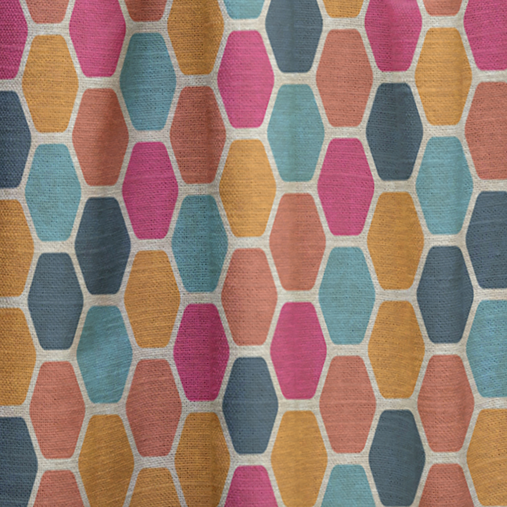 Designart 'Colorful Honeycomb Pattern I' Modern Curtain Panel