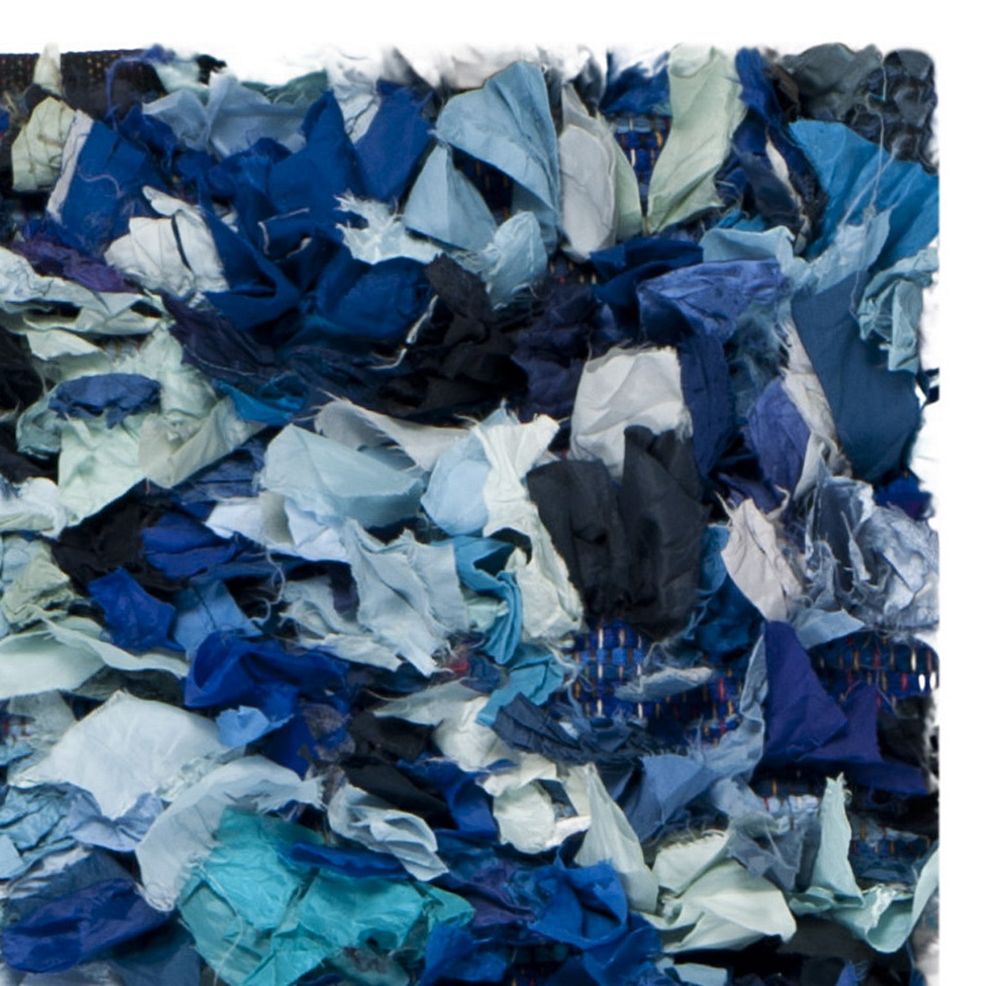 SAFAVIEH Rio Cassandra Confetti Polyester Shag Runner Rug, Blue/Multi, 2'3" x 11'