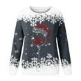 thumbnail image 4 of asdoklhq Clearance Plus Size Christmas Clothing,Women's Fashion Printed Loose T-Shirt Long Sleeves Blouse Round Neck Casual Tops, 4 of 4
