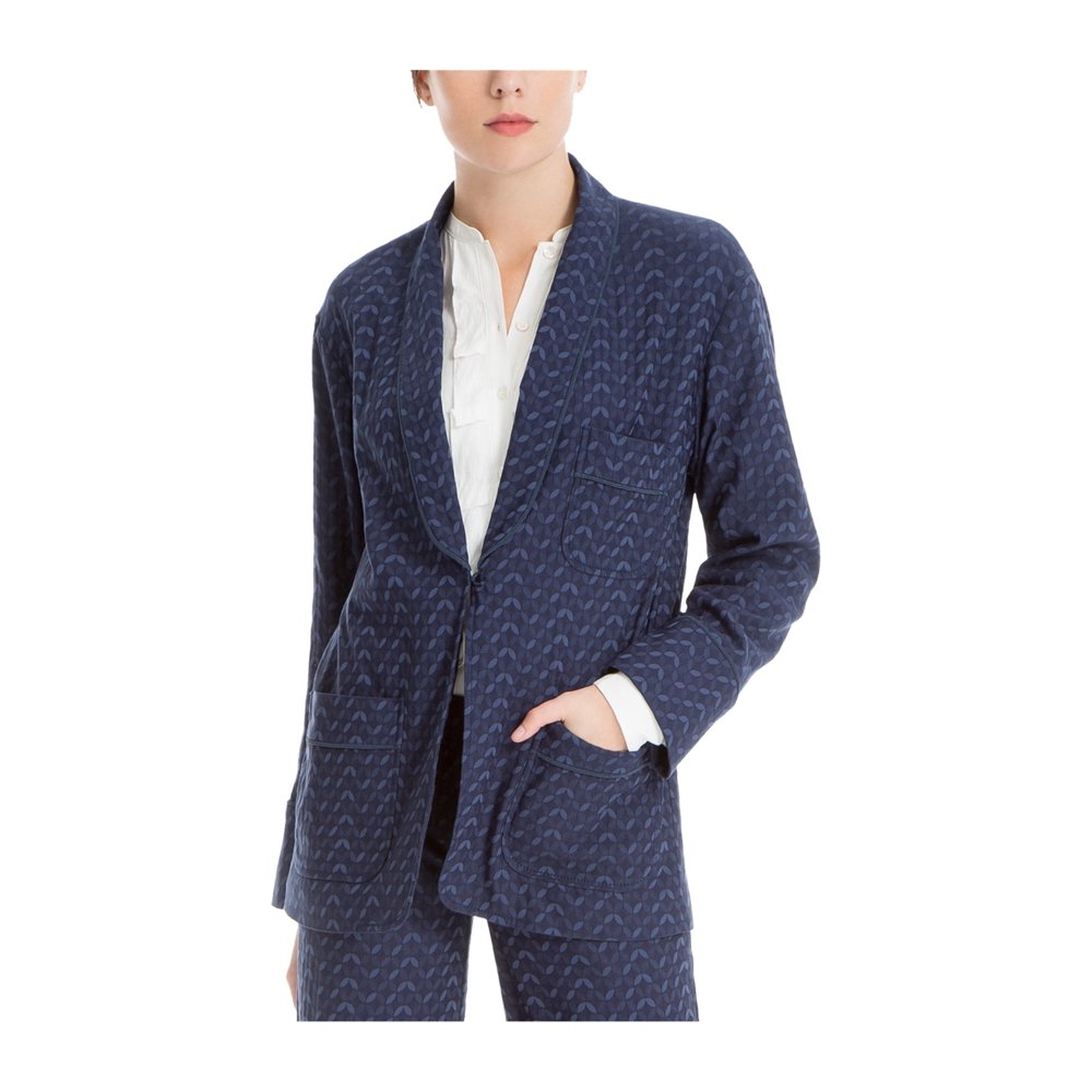 Max Studio - Max Studio London Womens Jacquard One Button Blazer Jacket