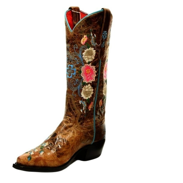 macie bean women's rose garden cowgirl boot snip toe m8012