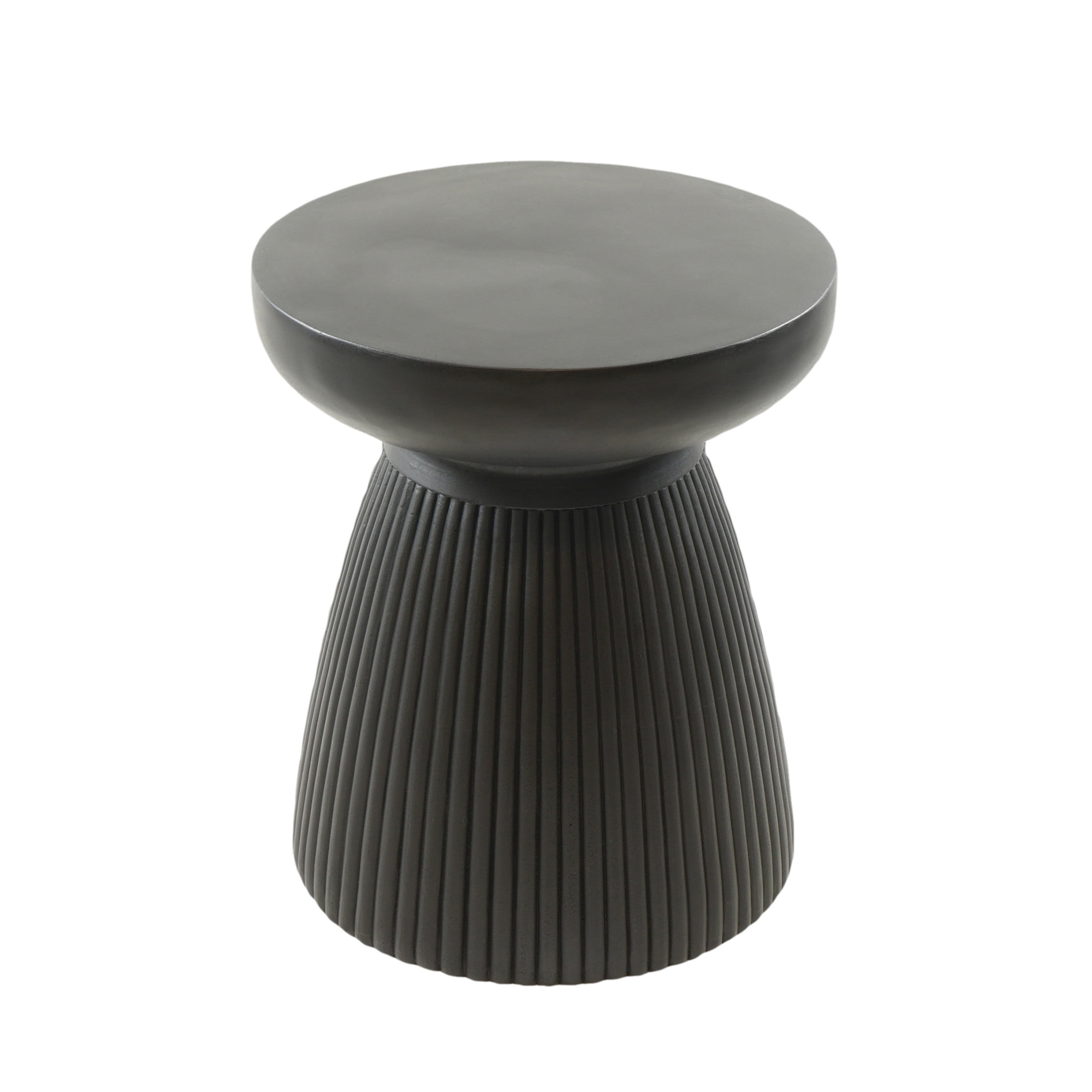 Matte Black MgO Concrete Outdoor Round Side Table