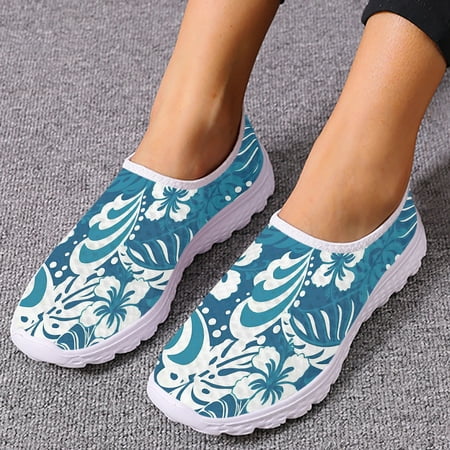 Hawaiian Floral Print Loafers Comfortable Flat-soled Hibiscus Slip-ons For Women Tropical Plant a Shoes Mujer