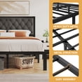 thumbnail image 4 of Lifezone Upholstered Bed Frame with Headboard, Full, Metal Support, No Box Spring Needed, Noise Free, Easy Assembly, Grey, 4 of 8