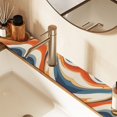 thumbnail image 2 of Yayeee Faucet Mat for Kitchen Sink 14.7" Diatomite Long Splash Guard Pad, Beige Abstract Wavy, 2 of 7