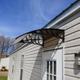 thumbnail image 3 of 40" x 40" Door Window Awning, UV Rain Protection Awning Eave Canopy, Patio Door Awning Modern Polycarbonate Cover, Eaves Transparent Board & Holder, B358, 3 of 10