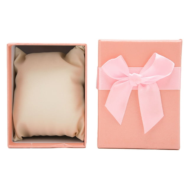 Watch Storage Box Bowknot Watch Case Watch Gift Box for Christmas Anniversary BirthdayPink