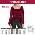 thumbnail image 2 of Camiseta de manga larga elegante para mujer, top francés con sentido del diseño, camisa base de ante, 2 of 5