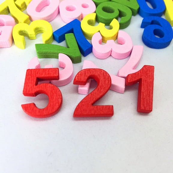 Niceauty 100pcs Number Cutouts Wood Number for Decorations with Wood Embellishments in Random Color