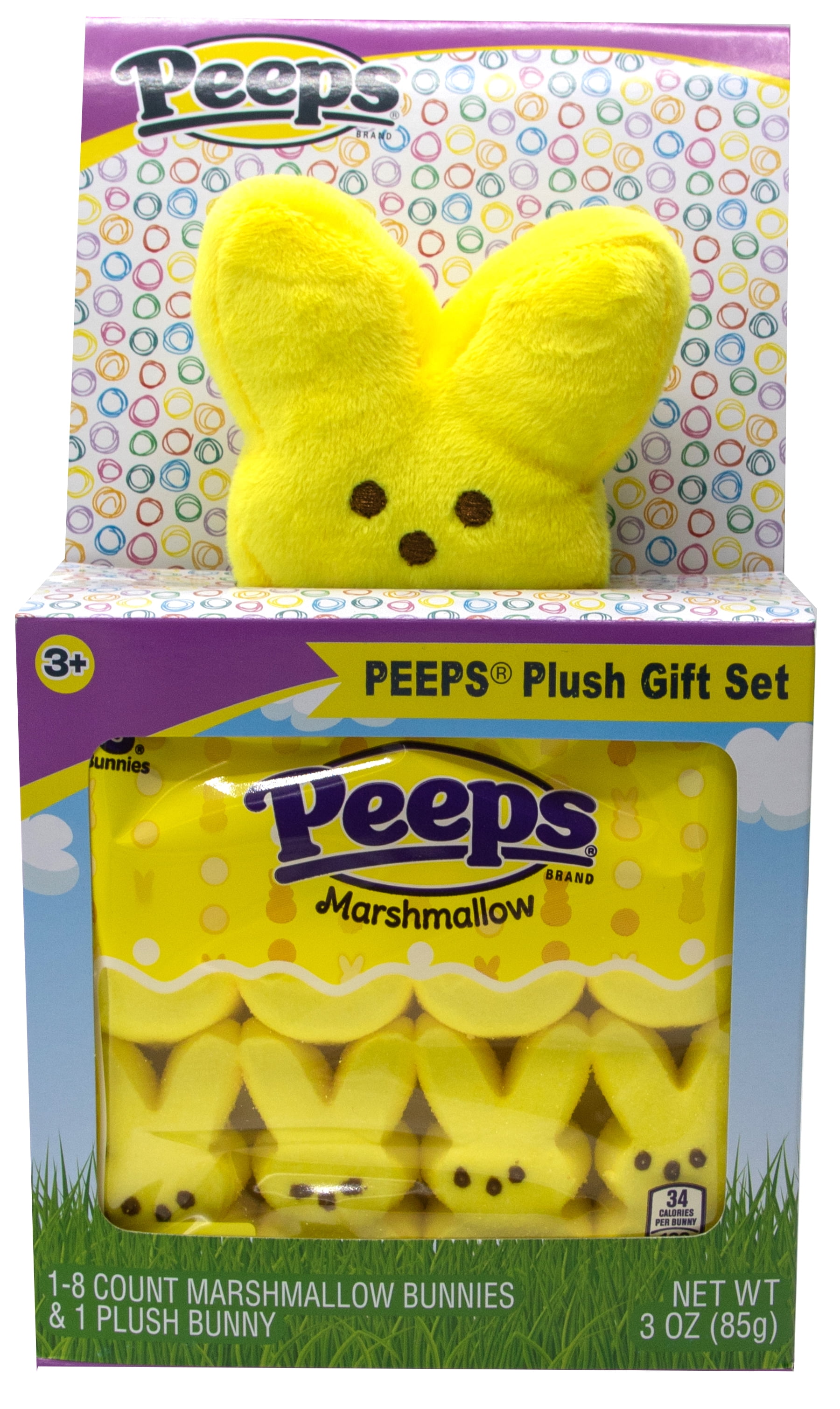 Set of Just Born Peeps Marshmallow Easter Chicks Mama & Baby Plush Stuffed Candy 