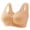 Khaki, variant on Elderly Mom Front Button Wireless Vest Bra Wide Strap Anti Sagging Support Lingerie No Underwire Full Figure Comfort Bra for Middle Age Black 38