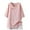 Pink, variant on Frostluinai Plus Size Cotton Linen Tops for Women Casual Loose Button up V Neck T Shirts Side Split 3/4 Sleeve Shirts