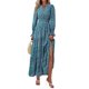 thumbnail image 1 of Vestido largo PRETTYGARDEN con estampado floral primavera 2025 y cuello en V para mujer, 1 of 5