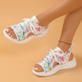 thumbnail image 6 of Womens Sandals Comfortable Wedge Heel Open Toe Elastic Ankle Straps Hollow Breathable Sandals Summer Casual Hollow Sport Shoes Multicolor-1 37, 6 of 9