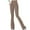 Khaki, variant on ZKCCNUK Womens Pants Casual Slim High Elastic Waist Solid Color Sports Yoga Flare Pants S-2XL