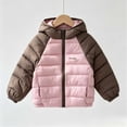thumbnail image 5 of Zynoxe Puffer Jackets for Girls Winter Color Block Windproof Zip Up Long Sleeve Hoodies Casual Warm Quilted Padded Coat with Pockets, 5 of 7