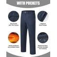 thumbnail image 5 of Zehisen Men's Winter Fleece Lined Hiking Pants With Zip Pockets Waterproof Quick-Dry Travel Fishing Work Outdoor Pants Navy M, 5 of 8
