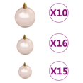 thumbnail image 5 of vidaXL Artificial Pre-lit Christmas Tree with Ball Set 210 cm Green, 5 of 5