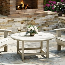 WestinTrends Malibu Low Outdoor HDPE Round Patio Coffee Table, Sand