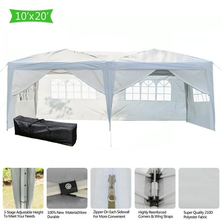 SOFT INC 10' x 20' Canopy Tents for Sports & Outside, Third Generation Heavy Duty Gazebo Canopy Outdoor Party Wedding Tent, Easy Set-Up Sun Shade Instant Folding Protable for Parties, White,