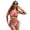 Rose red, variant on Women-Print Bathing Suits Cross-Wrap-Bikini Set Cut Out Halter-Bikini Swimwear Beach-Swimsuit Beach-Bikini-Set