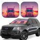 thumbnail image 1 of Balery Sunset Truck Highway Parasol para parabrisas de coche de 2 piezas | Parasol plegable para parabrisas delantero de coche para la mayoría de sedanes-Small, 1 of 6