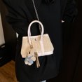 thumbnail image 2 of Bolsos de mano tejidos con empalme de moda para mujer, primavera y verano 2025, nuevo estilo, moderno, versátil, para ocio, bolso bandolera de gran capacidad, 2 of 5