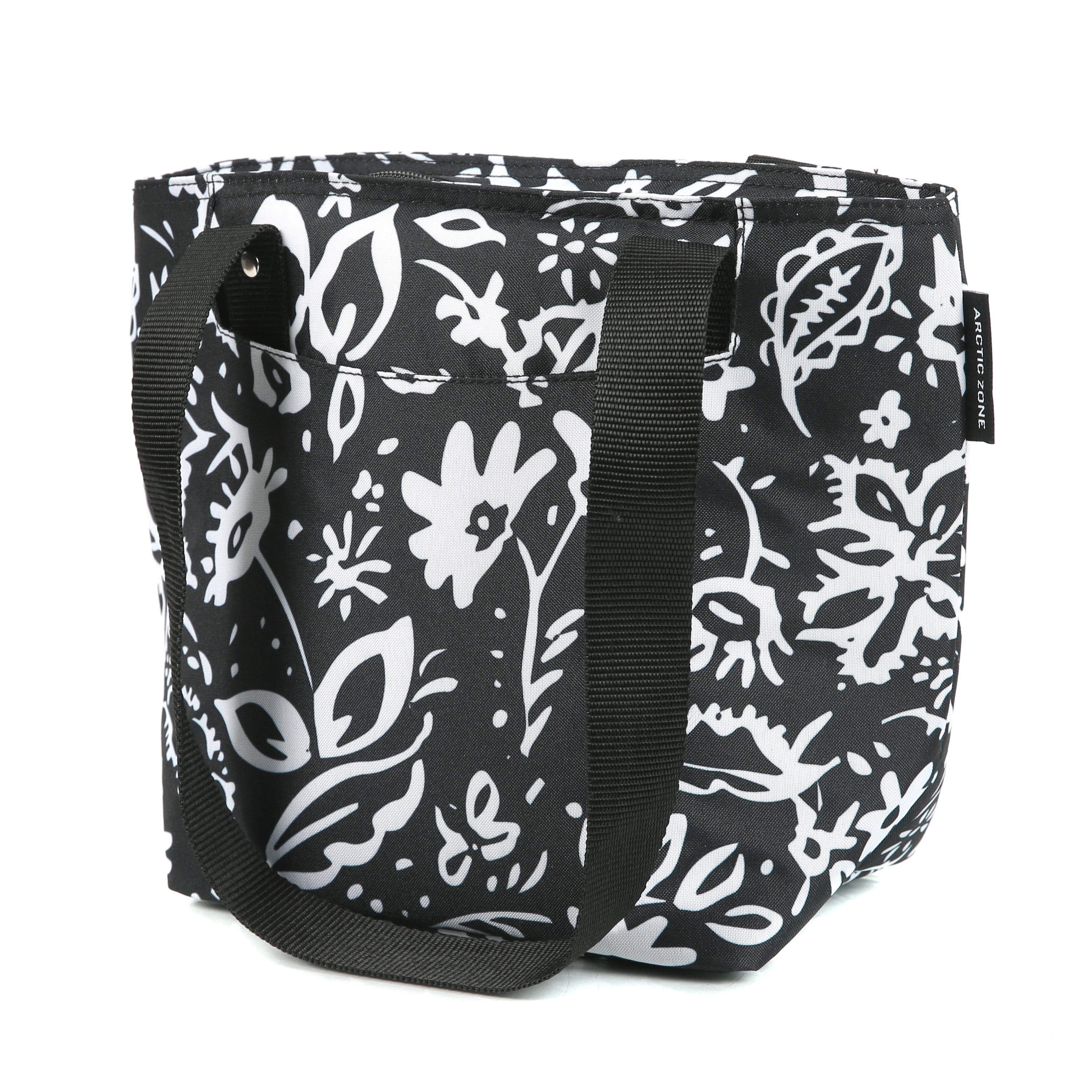 Arctic Zone Metropolis Lunch Tote, Lunch Bag For Women, Black & White Floral