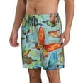 thumbnail image 2 of Bixox Men's Retro Seamless Flying Butterflies printing Casual Classic Fit Short Summer Beach Shorts, 2 of 6