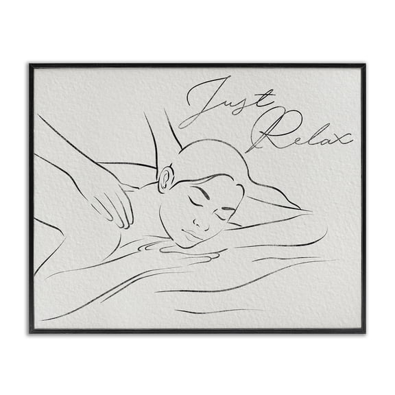 Stupell Industries Just Relax Massage Contour Black Framed Giclee Art, design by Marcus Prime