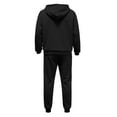thumbnail image 7 of Hogleaql Mens Hoodie Sweatsuit 2 Piece Solid Color Relaxed Fit Hoodie Jogging Athletic Pants Set Casual Winter Suit with Pockets Black 2XL, 7 of 7