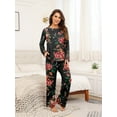 thumbnail image 4 of MINTREUS Women's Pajama Set Long Sleeve Sleepwear Set Soft Two Piece Matching Set with Pockets, 4 of 5