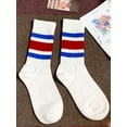 thumbnail image 3 of Gustave 3 Pairs Retro Striped Crew Socks Tube Socks Soft Cozy Cotton Casual Socks Athletic Running Socks Novelty Sporty Calf Socks for Women Men, 3 of 6